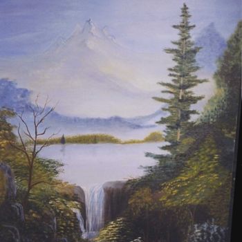 Malerei mit dem Titel "Paysage canadien" von Mabdeco, Original-Kunstwerk, Öl