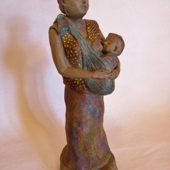 Sculpture titled "Birmane" by Mabé, Original Artwork, Terra cotta