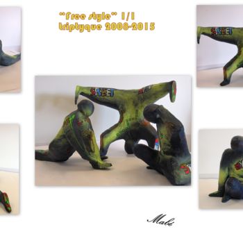 Skulptur mit dem Titel "Free Style" von Mabé, Original-Kunstwerk, Terra cotta