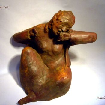 Scultura intitolato "BONJOUR !" da Mabé, Opera d'arte originale, Terracotta