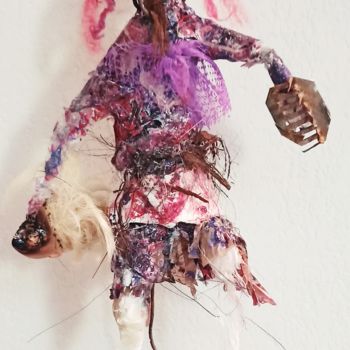 Sculpture titled "Woodoo Dolly" by Macopen, Original Artwork, Plastic
