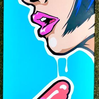 Painting titled "Popsicle" by Mach-One, Original Artwork, Spray paint