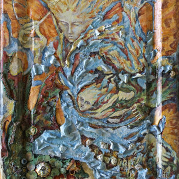 Malerei mit dem Titel "Entre la terre et l…" von Macha Volodina, Original-Kunstwerk, Acryl