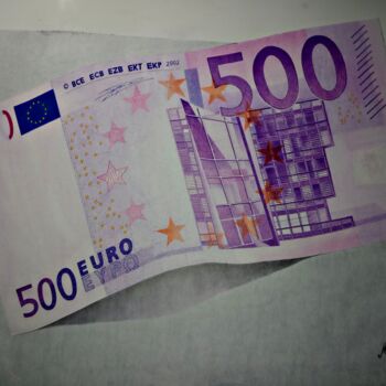 Рисунок под названием "Billet de 500€" - Machété Braid, Подлинное произведение искусства, Шариковая ручка Установлен на Дере…
