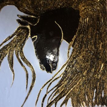 Картина под названием "fairy horse" - Machnolga, Подлинное произведение искусства, Акрил Установлен на Деревянная рама для н…
