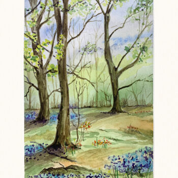 Картина под названием "Forest flowers" - Maciej Kłosowski, Подлинное произведение искусства, Акварель