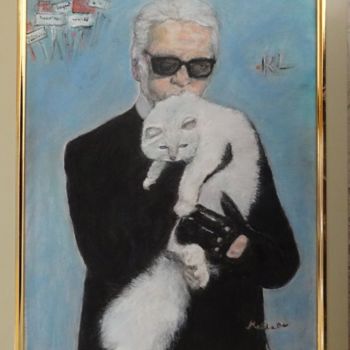 Painting titled "karl-et-choupette" by Maclade, Original Artwork, Oil