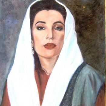 Pintura titulada "Portrait Benazir Bh…" por Maclade, Obra de arte original, Oleo