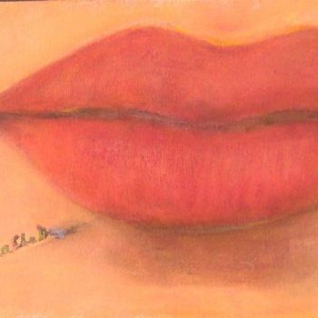 Pintura intitulada "bouche féminine" por Maclade, Obras de arte originais, Óleo