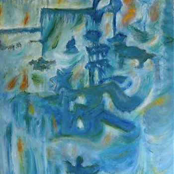 Painting titled "Utopies (tableau su…" by Maclade, Original Artwork, Oil