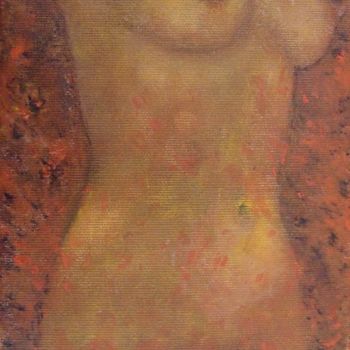 Painting titled "Nu  féminin 3/4   h…" by Maclade, Original Artwork, Oil