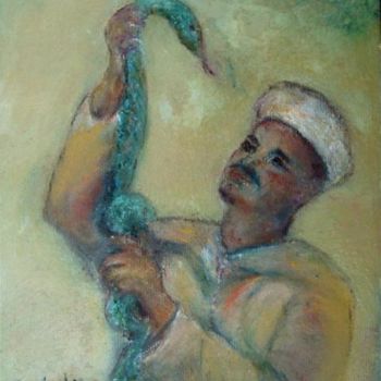 Pintura titulada "Charmeur de serpent…" por Maclade, Obra de arte original, Oleo