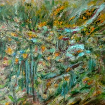 Peinture intitulée "Jardin sidéral" par Maclade, Œuvre d'art originale, Huile