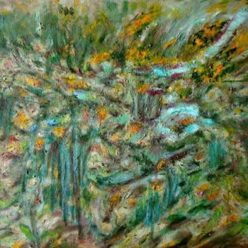 Painting titled "Jardin sidéral" by Maclade, Original Artwork, Oil