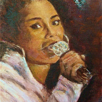 Pittura intitolato "Alicia Keys en conc…" da Maclade, Opera d'arte originale, Olio