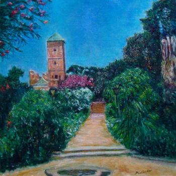 Painting titled "Jardin des Oudayas.…" by Maclade, Original Artwork, Oil