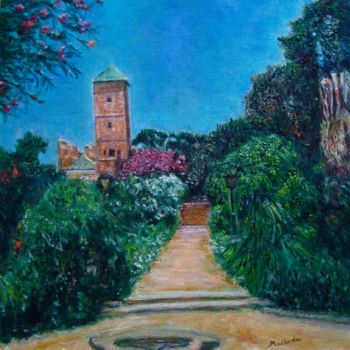 Pintura titulada "Jardin des Oudayas.…" por Maclade, Obra de arte original, Oleo