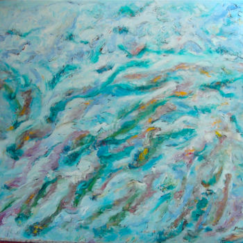 Pintura titulada "et les vagues nous…" por Maclade, Obra de arte original, Oleo