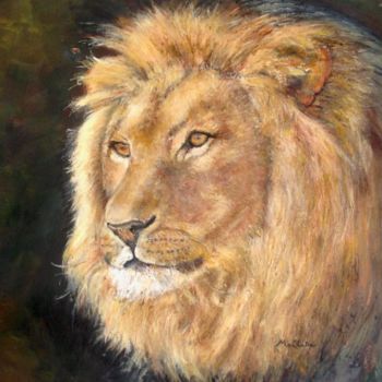 Peinture intitulée "Portrait de Lion" par Maclade, Œuvre d'art originale, Huile