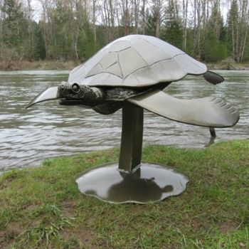 Sculptuur getiteld "turtle large" door Mac, Origineel Kunstwerk