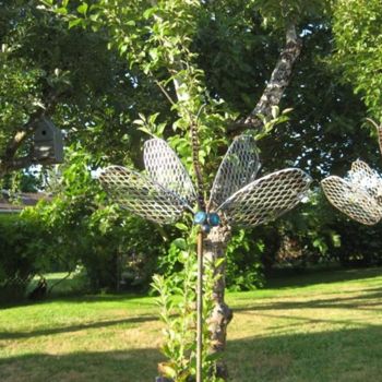 Skulptur mit dem Titel "dragon flies4" von Mac, Original-Kunstwerk, Metalle