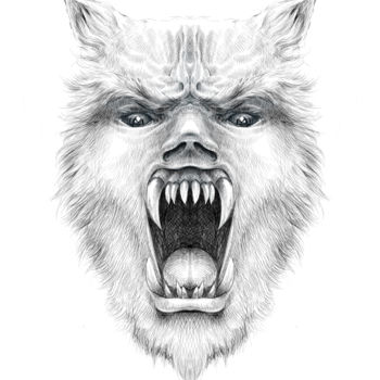 Digital Arts titled "Werewolf" by Mad Moisie, Original Artwork, Digital Painting