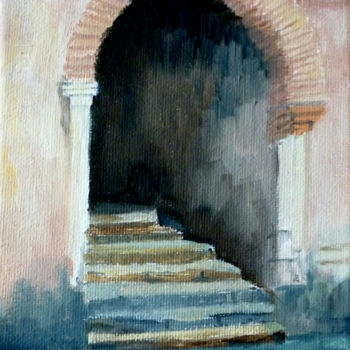 Картина под названием "Old Venetian Door 1" - Maddalena Pacini, Подлинное произведение искусства, Масло