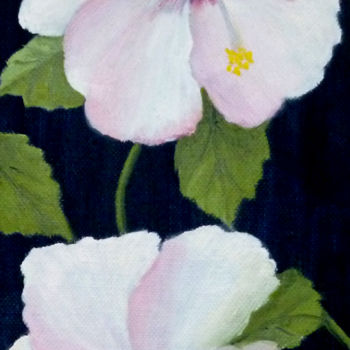 Painting titled "Hibiscus" by Maddalena Pacini, Original Artwork, Oil