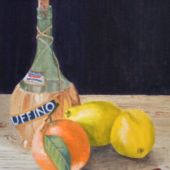 Painting titled "Still Life with Chi…" by Maddalena Pacini, Original Artwork, Oil