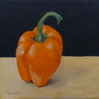 Painting titled "Orange Pepper" by Maddalena Pacini, Original Artwork, Acrylic