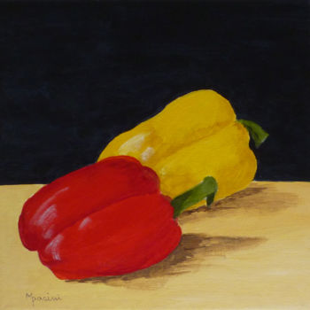 Painting titled "More Peppers" by Maddalena Pacini, Original Artwork, Acrylic