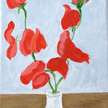 Painting titled "More Sweet Peas" by Maddalena Pacini, Original Artwork, Acrylic