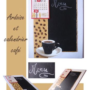 Painting titled "thème café, calendr…" by Made In Lo Déco...!, Original Artwork