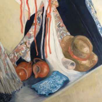 제목이 "Meer of minder"인 미술작품 Madeleine Van Drunen로, 원작, 기름 나무 들것 프레임에 장착됨