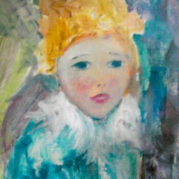 Peinture intitulée "Jeune femme en turq…" par Madeleine Gendron, Œuvre d'art originale, Huile