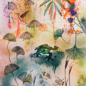 Zeichnungen mit dem Titel "Plants and Animals 1" von Madeleine Gorges, Original-Kunstwerk, Sprühfarbe