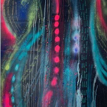 Malerei mit dem Titel "Space" von Madeleine Gorges, Original-Kunstwerk, Sprühfarbe