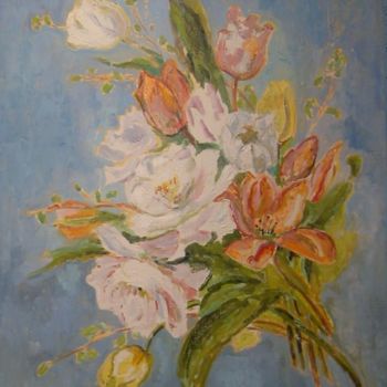 Schilderij getiteld "bouquet-romantique-…" door Madeleine Monnet, Origineel Kunstwerk