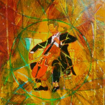 Painting titled "violoncelliste-6-f1…" by Madeleine Monnet, Original Artwork