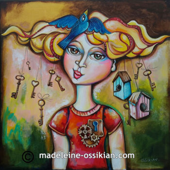 Painting titled "les-clefs-de-mon-co…" by Madeleine Ossikian, Original Artwork, Acrylic