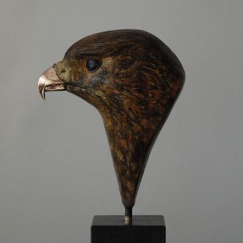 Skulptur mit dem Titel "Faucon" von Madeleine Van Der Knoop, Original-Kunstwerk, Metalle