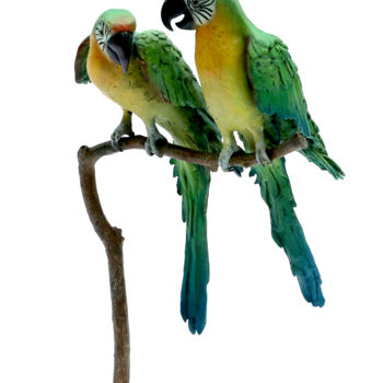 Γλυπτική με τίτλο "Parrots" από Madeleine Van Der Knoop, Αυθεντικά έργα τέχνης, Μέταλλα