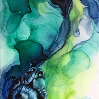 Painting titled "Chien 1" by Madeline Berger (MadB), Original Artwork, Watercolor