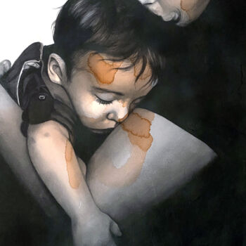 Pintura intitulada "Maternité 7" por Madeline Berger (MadB), Obras de arte originais, Aquarela