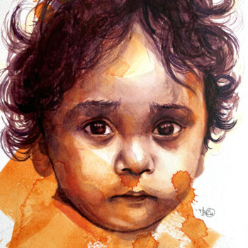 Pintura intitulada "Nora" por Madeline Berger (MadB), Obras de arte originais, Aquarela