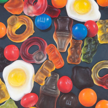 Peinture intitulée "Haribos and M&Ms" par Madeline Parker, Œuvre d'art originale, Acrylique