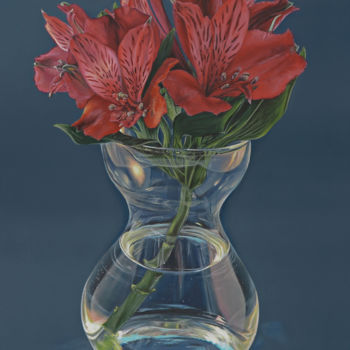 Painting titled "Alstroemeria" by Madeline Parker, Original Artwork, Acrylic