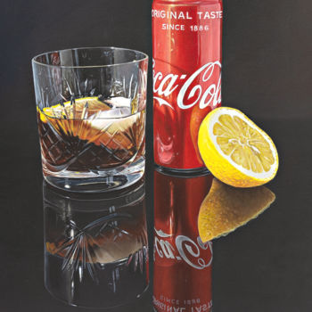 「Coke and Lemon」というタイトルの絵画 Madeline Parkerによって, オリジナルのアートワーク, アクリル