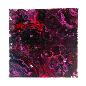 Peinture intitulée "Pouring Rouge et Vi…" par Eve Emp, Œuvre d'art originale, Acrylique