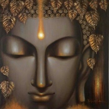 Peinture intitulée "The Enlightened" par Madhumita Bhattacharya, Œuvre d'art originale, Huile